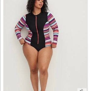 Torrid size 3 brand new onepiese rash guard swimsuit